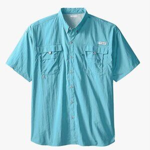 NWT Columbia Pro Fishing Gear YOUTH BOYS' Bahama Shirt - Canyon Blue